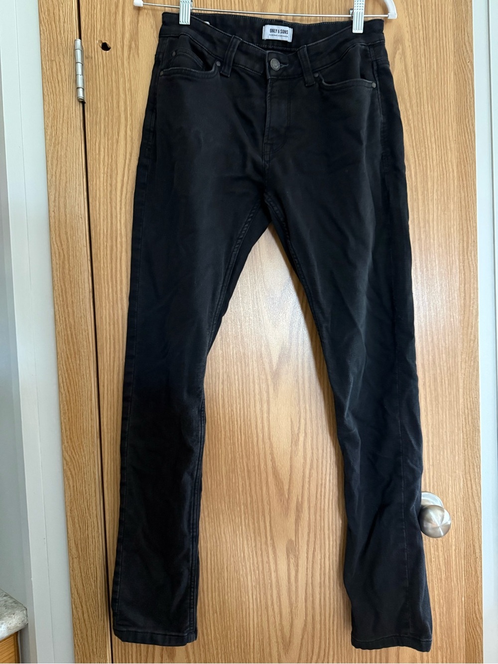 64. ONLY & SONS Men's Loom Skinny Jeans - Black Washed 29/32